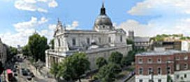 The Brompton Oratory, in South Kensington, with Holy Trinity Brompton visible in the background