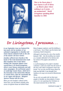 Dr Livingston article page 1