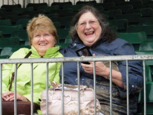 Maggie and Bron at the Battle of Britain Memorial flypast at Goodwood